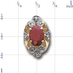 A4131 14K RUBY AND DIAMOND SLIDE 